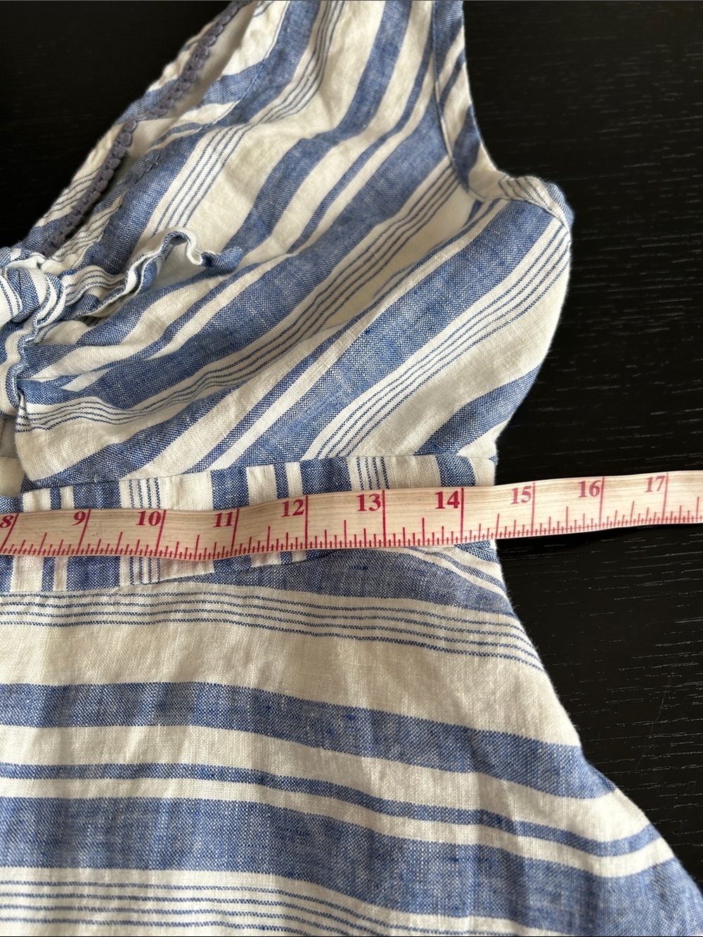 Maeve Blue and Cream Striped Tie-Front Midi Dress - Picture 11 of 16